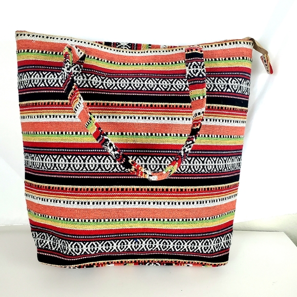 MOVING SALE FINAL PRICE NWOT Handmade cotton boho large tote bag - Picture 4 of 5